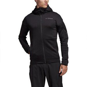 Adidas Terrex Power Air Hooded Fleece Jacket - Men's (L) - Black - Quilted